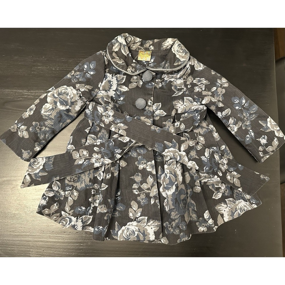 Maria Elena Floral Lined Peacoat Girl *Size 2T‎